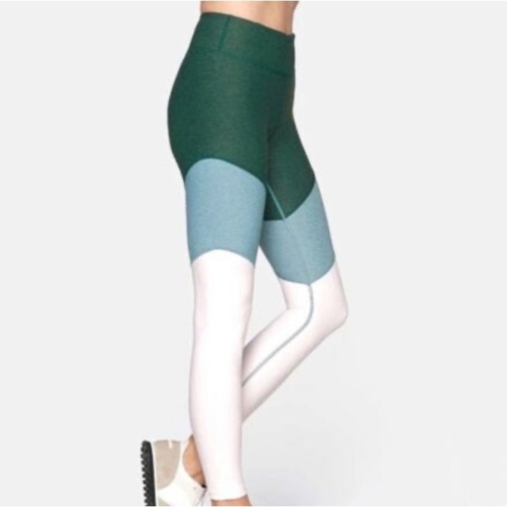 OUTDOOR VOICES Green Colorblock 7/8 Spring Leggings